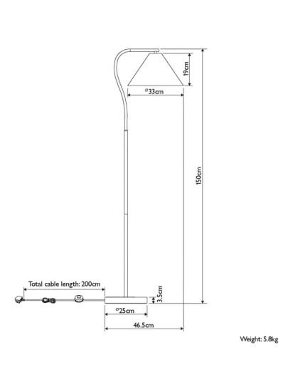 Marble Pleat Floor Lamp, Matt Black