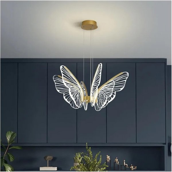 Luxury Gold Acrylic Butterfly Chandelier