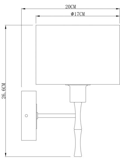 Bamboo Wall Light, Grey/Brass