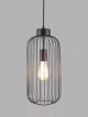 Tall Metal Wire Ceiling Light, Black