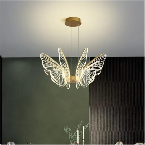 Luxury Gold Acrylic Butterfly Chandelier