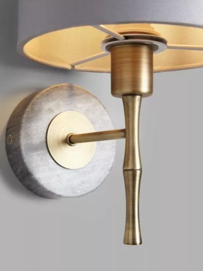 Bamboo Wall Light, Grey/Brass